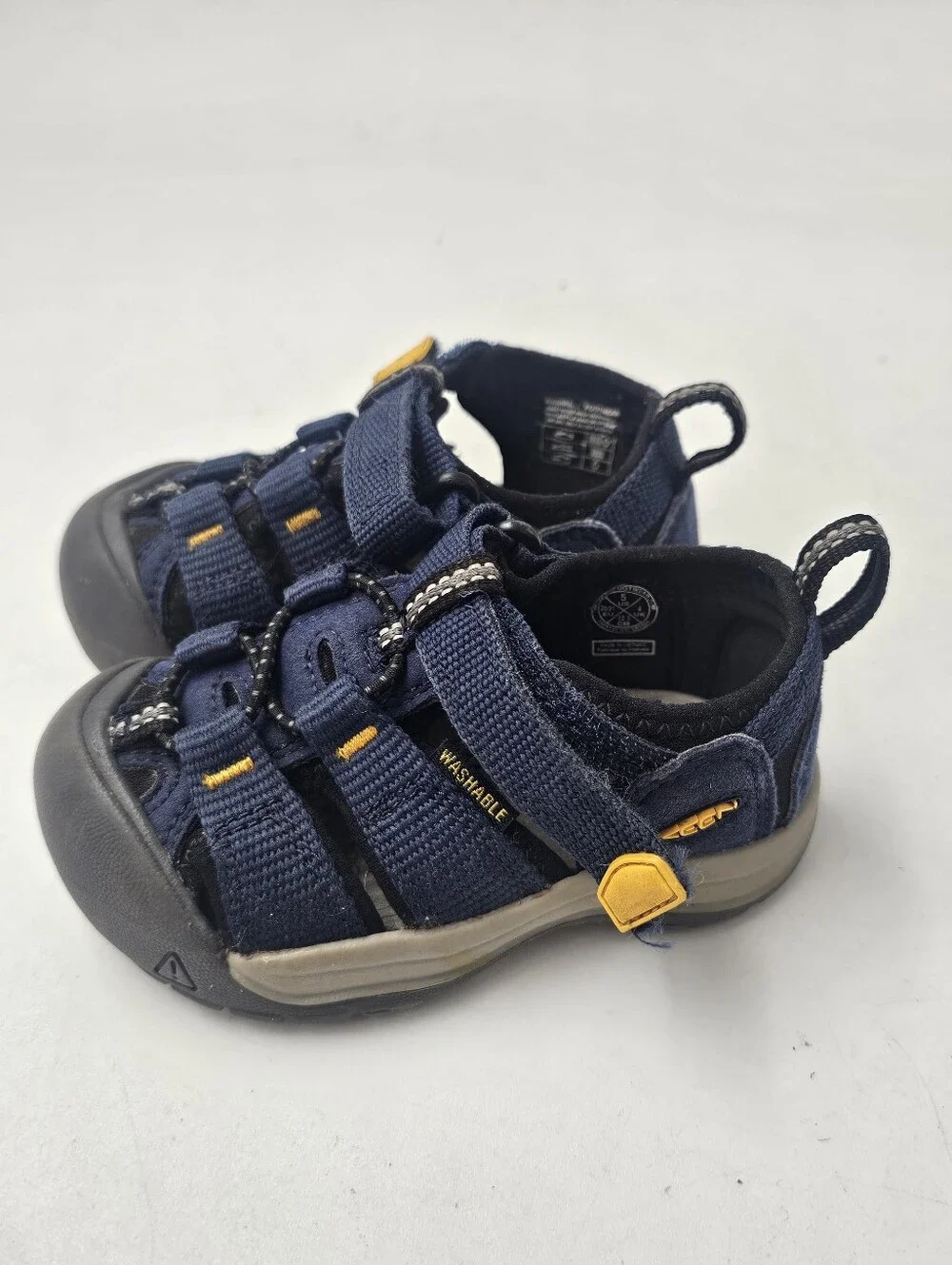 KEEN Newport H2 Toddler Navy Yellow Closed Toe Water Sandals Size 5T